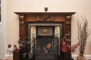 lounge - tiled fireplace